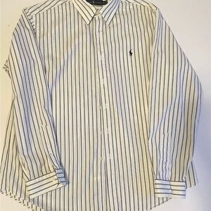 Ralph Lauren White and Black Striped Men's Shirt XL